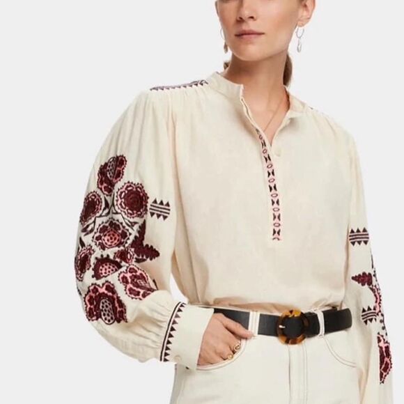 Scotch & Soda Embroidered Voluminous Top - Picture 1 of 11